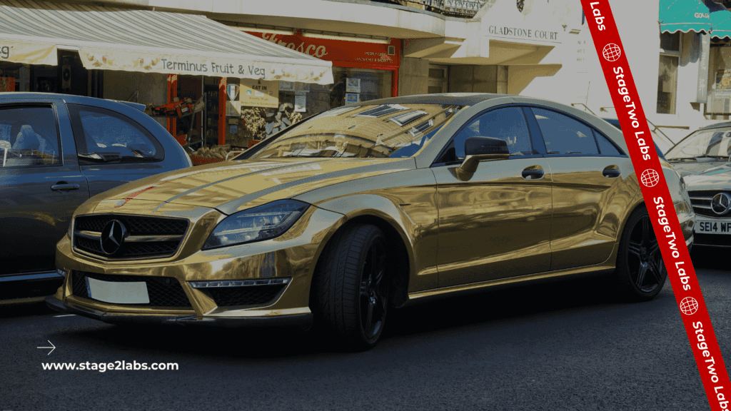 black gold car wrap colors